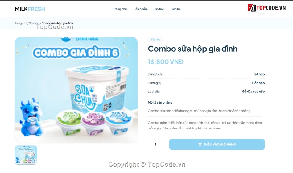 website,web bán sữa,bán website